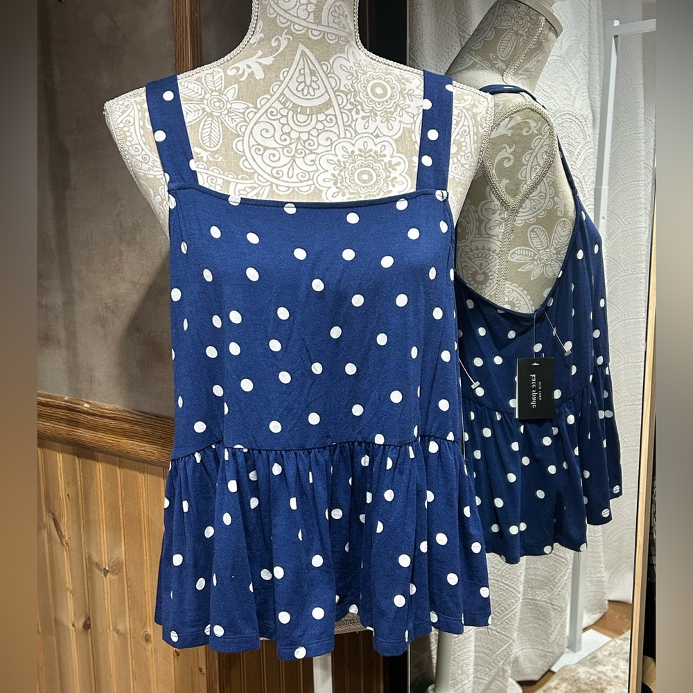 Kate Spade Navy Polka Dot Tank Top